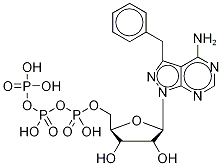 4-Amino-3-benzyl-1H-pyrazolo[3,4-d]pyrimidine-1-(β-D-ribofuranosyl-5’-triphosphate) Struktur