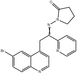 2-Pyrrolidinone, 1-[[2-(6-broMo-4-quinolinyl)-1-(2-pyridinyl)ethylidene]aMino]- 化学構造式