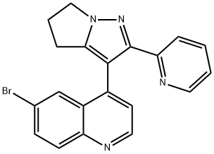 Quinoline, 6-broMo-4-[5,6-dihydro-2-(2-pyridinyl)-4H-pyrrolo[1,2-b]pyrazol-3-yl]-,476474-31-4,结构式