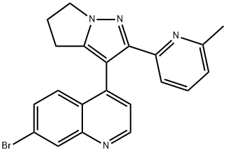 Quinoline, 7-broMo-4-[5,6-dihydro-2-(6-Methyl-2-pyridinyl)-4H-pyrrolo[1,2-b]pyrazol-3-yl]- 结构式