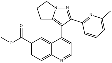 6-Quinolinecarboxylic acid, 4-[5,6-dihydro-2-(6-Methyl-2-pyridinyl)-4H-pyrrolo[1,2-b]pyrazol-3-yl]-, Methyl ester Structure