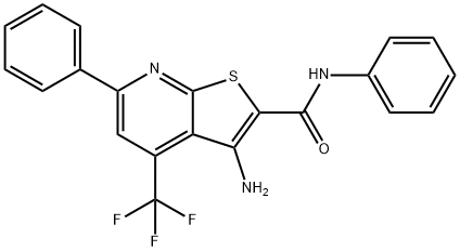 3-amino-N,6-diphenyl-4-(trifluoromethyl)thieno[2,3-b]pyridine-2-carboxamide,476484-00-1,结构式
