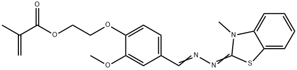 2-[2-methoxy-4-[[(3-methyl-3H-benzothiazol-2-ylidene)hydrazono]methyl]phenoxy]ethyl methacrylate Structure