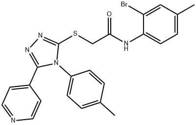 N-(2-bromo-4-methylphenyl)-2-{[4-(4-methylphenyl)-5-(4-pyridinyl)-4H-1,2,4-triazol-3-yl]sulfanyl}acetamide Struktur