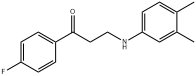 3-(3,4-DIMETHYLANILINO)-1-(4-FLUOROPHENYL)-1-PROPANONE 化学構造式