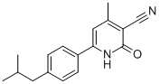1,2-DIHYDRO-6-(4-ISOBUTYLPHENYL)-4-METHYL-2-OXOPYRIDINE-3-CARBONITRILE Structure