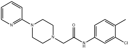 N-(3-CHLORO-4-METHYLPHENYL)-2-[4-(2-PYRIDINYL)PIPERAZINO]ACETAMIDE 化学構造式