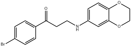 1-(4-BROMOPHENYL)-3-(2,3-DIHYDRO-1,4-BENZODIOXIN-6-YLAMINO)-1-PROPANONE 化学構造式