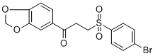 1-(1,3-BENZODIOXOL-5-YL)-3-[(4-BROMOPHENYL)SULFONYL]-1-PROPANONE Structure