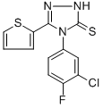 4-(3-CHLORO-4-FLUOROPHENYL)-5-(2-THIENYL)-2,4-DIHYDRO-3H-1,2,4-TRIAZOLE-3-THIONE 化学構造式