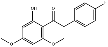 2-(4-FLUOROPHENYL)-1-(2-HYDROXY-4,6-DIMETHOXYPHENYL)ETHANONE Struktur