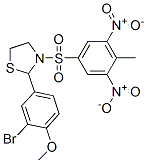 Thiazolidine, 2-(3-bromo-4-methoxyphenyl)-3-[(4-methyl-3,5-dinitrophenyl)sulfonyl]- (9CI) Struktur