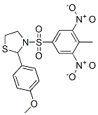 Thiazolidine, 2-(4-methoxyphenyl)-3-[(4-methyl-3,5-dinitrophenyl)sulfonyl]- (9CI) Structure