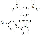 Thiazolidine, 2-(4-chlorophenyl)-3-[(4-methyl-3,5-dinitrophenyl)sulfonyl]- (9CI) 化学構造式