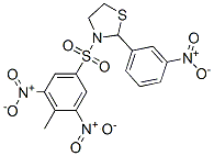 Thiazolidine, 3-[(4-methyl-3,5-dinitrophenyl)sulfonyl]-2-(3-nitrophenyl)- (9CI) Structure