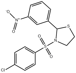 Thiazolidine, 3-[(4-chlorophenyl)sulfonyl]-2-(3-nitrophenyl)- (9CI) Structure