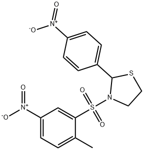 Thiazolidine, 3-[(2-methyl-5-nitrophenyl)sulfonyl]-2-(4-nitrophenyl)- (9CI),477515-90-5,结构式