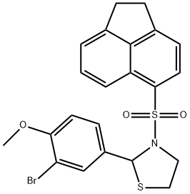 Thiazolidine, 2-(3-bromo-4-methoxyphenyl)-3-[(1,2-dihydro-5-acenaphthylenyl)sulfonyl]- (9CI) Structure