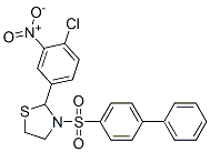 Thiazolidine, 3-([1,1-biphenyl]-4-ylsulfonyl)-2-(4-chloro-3-nitrophenyl)- (9CI) Structure