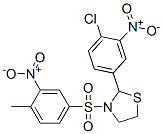 Thiazolidine, 2-(4-chloro-3-nitrophenyl)-3-[(4-methyl-3-nitrophenyl)sulfonyl]- (9CI) Structure