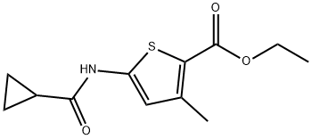 2-Thiophenecarboxylicacid,5-[(cyclopropylcarbonyl)amino]-3-methyl-,ethyl 结构式