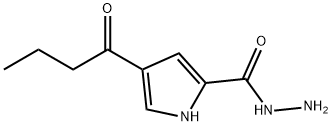 1H-Pyrrole-2-carboxylicacid,4-(1-oxobutyl)-,hydrazide(9CI) 化学構造式