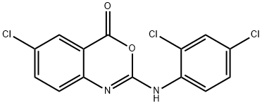 6-CHLORO-2-(2,4-DICHLOROANILINO)-4H-3,1-BENZOXAZIN-4-ONE,477859-06-6,结构式