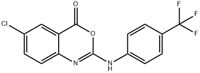 6-CHLORO-2-[4-(TRIFLUOROMETHYL)ANILINO]-4H-3,1-BENZOXAZIN-4-ONE 结构式