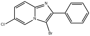 3-Bromo-6-chloro-2-phenyl-imidazo[1,2-a]pyridine 化学構造式