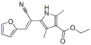 1H-Pyrrole-3-carboxylicacid,5-[1-cyano-2-(2-furanyl)ethenyl]-2,4-dimethyl-,ethylester(9CI) Struktur