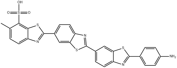 2''-(4-Aminophenyl)-6-methyl[2,6':2',6''-terbenzothiazole]-7-sulfonic acid Struktur