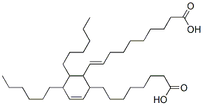 6-(9-carboxy-1-nonenyl)-4,5-dihexylcyclohex-2-ene-1-octanoic acid 化学構造式