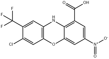 10H-Phenoxazine-1-carboxylic  acid,  7-chloro-3-nitro-8-(trifluoromethyl)- Structure