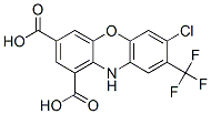 10H-Phenoxazine-1,3-dicarboxylic  acid,  7-chloro-8-(trifluoromethyl)- Structure