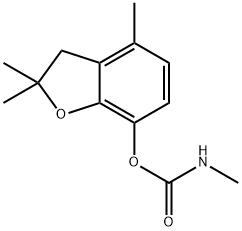 N-メチルカルバミド酸2,3-ジヒドロ-2,2,4-トリメチルベンゾフラン-7-イル 化学構造式