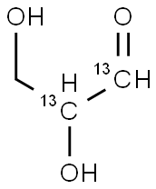 DL-グリセルアルデヒド-1,2-13C2 化学構造式