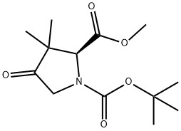 1-tert-butyl 2-methyl (2S)-3,3-dimethyl-4-oxopyrrolidine-1,2-dicarboxylate, 478698-30-5, 结构式