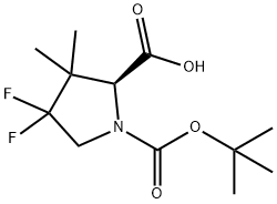 (2S)-1,2-PYRROLIDINEDICARBOXYLIC ACID,4,4-DIFLUORO-3,3-DIMETHYL-,1-(1,1-DIMETHYLETHYL)ESTER, 478698-32-7, 结构式