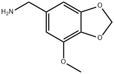 (4-Methoxy-benzo[1,3]dioxol-6-)-methylamine Struktur