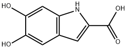 5,6-ジヒドロキシ-1H-インドール-2-カルボン酸 化学構造式