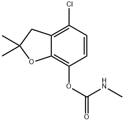 Methylcarbamic acid 4-chloro-2,3-dihydro-2,2-dimethylbenzofuran-7-yl ester Structure