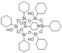 1,3,5,7,9,11,14-ヘプタシクロヘキシルトリシクロ[7.3.3.15,11]ヘプタシロキサン-3,7,14-トリオール 化学構造式