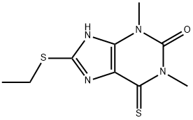 8-(Ethylthio)-3,7-dihydro-1,3-dimethyl-6-thioxo-1H-purin-2(6H)-one 结构式