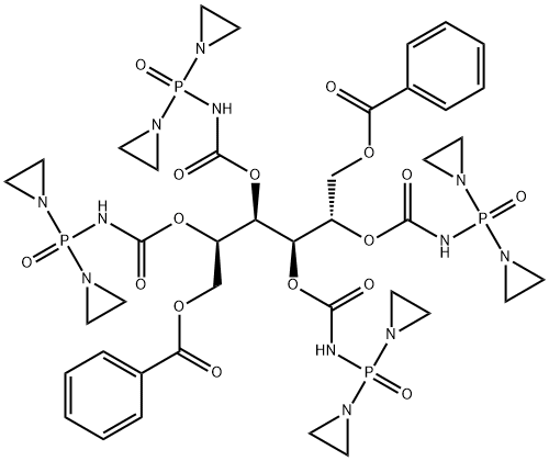 [(2R,3R,4R,5S)-6-benzoyloxy-2,3,4,5-tetrakis(diaziridin-1-ylphosphoryl carbamoyloxy)hexyl] benzoate,47914-99-8,结构式