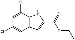 5,7-DICHLORO-1H-INDOLE-2-CARBOXYLIC ACID ETHYL ESTER Struktur