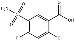 2-クロロ-4-フルオロ-5-スルファモイル安息香酸 化学構造式