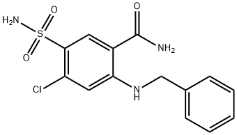2-[(苄基)氨基]-4-氯-5-氨基磺酰基苯甲酰胺 结构式