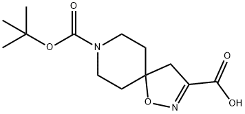 1-Oxa-2,8-diazaspiro[4.5]dec-2-ene-3,8-dicarboxylic acid, 8-(1,1-diMethylethyl) ester Struktur