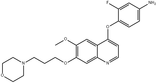 3-FLUORO-4-[6-METHOXY-7-(3-MORPHOLIN-4-YL-PROPOXY)-QUINOLIN-4-YLOXY]PHENYLAMINE,479690-10-3,结构式