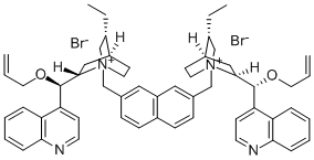 O,O'-DIALLYL-N,N'-(2,7-NAPHTHALENEDIYLDIMETHYL)BIS(HYDROCINCHONIDINIUM)DIBROMIDE 化学構造式